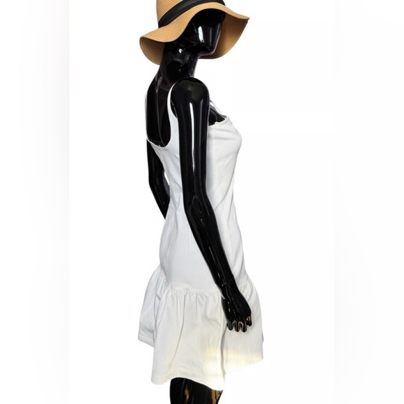 Prada White ruffle fit & flare Mini Dress S - Picture 2 of 11